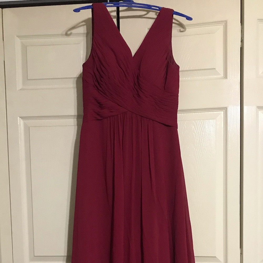 Maroon Vneck floor length dress!!
